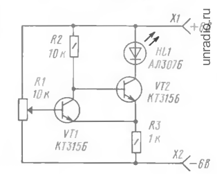 Простой триггер Шмитта на двух транзисторах